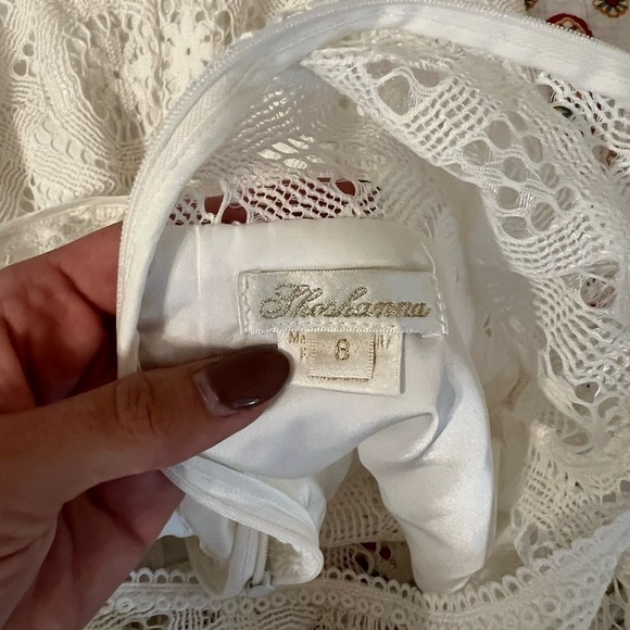 Shoshanna Desse White Lace Illusion Romper Size 8 - Picture 7 of 10